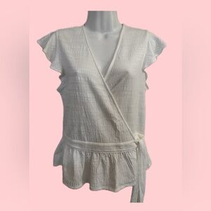 Banana Republic White Textured Top